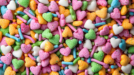 Colorful Heart Shaped Sprinkles Background