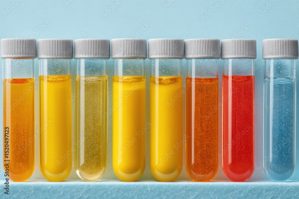 Aufkleber vibrant test tubes with colorful liquids and bubbles in scientific lab setting showcasing liquid ana