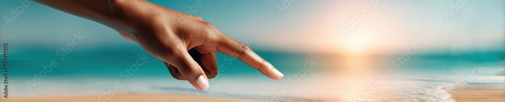 Aufkleber Modern Touchscreen Interaction with Digital Interface Finger Pressing Button for UX Design and Technology Engagement in Business Innovation
