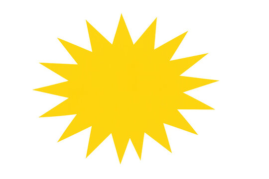 Vibrant yellow jagged star graphic with transparent background, adding dynamic visual punch to design compositions and creative layouts