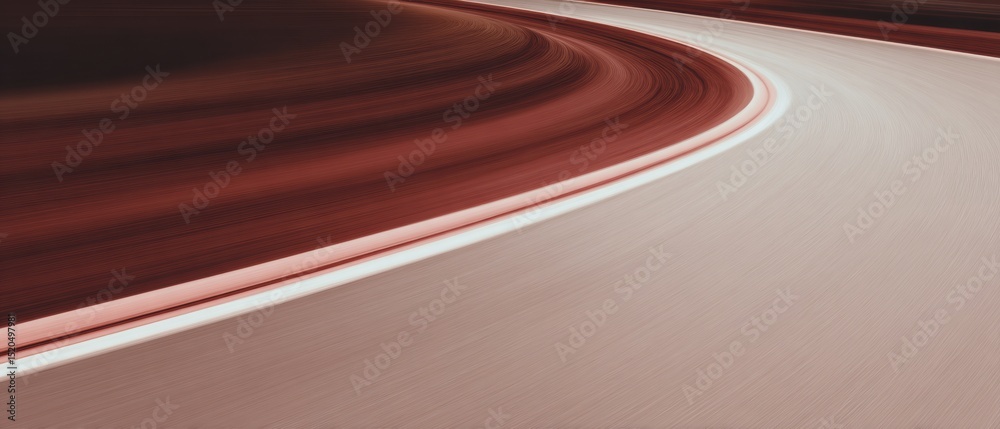 Poster dynamic motion blur on curved race track capturing extreme speed and momentum for cutting-edge motor