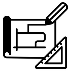 Drafting outline mixed icon