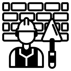 Masonry outline mixed icon