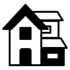 Villa outline mixed icon
