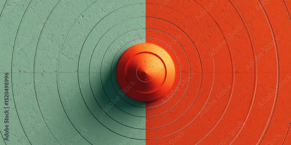 Poster military-grade radar map with tactical targeting circles and detection zones for advanced surveillan