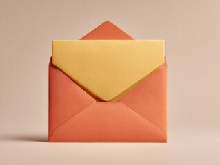 Minimalist Report Card Envelope with Formal Document Peeking Out on Neutral Background for Educational Assessment and School Communication