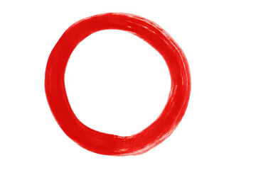 Vibrant red paint swirling in circular motion, revealing textured brushwork against translucent surface