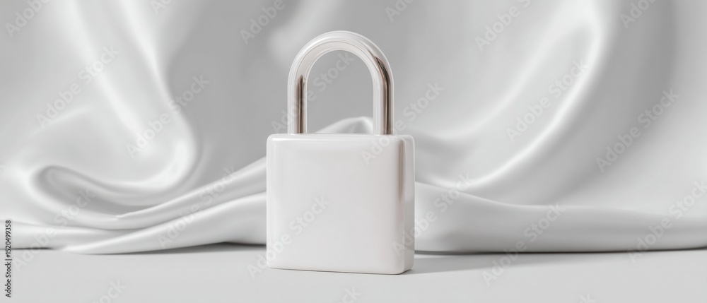 Poster Minimalist Padlock Icon in Geometric Shield Design Symbolizing Privacy Protection and Data Security for Modern Software and Digital Safety