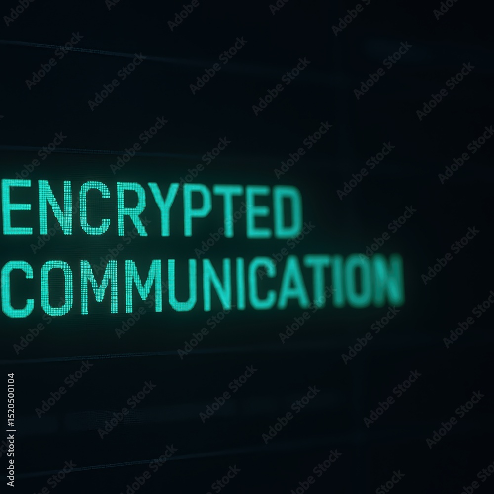 Poster digital display of secure encrypted communication in technology modern environment