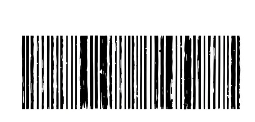 Simple scratched barcode vector illustration isolated on white, digital art, design