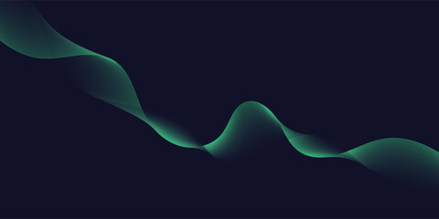 Elegant Blue and Green Line Wave Design with Fluid Dynamics, Perfect for High-Tech Backgrounds, Futuristic Digital Artwork, and Contemporary Graphic Design Projects