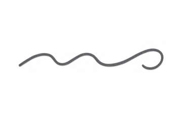 Simple, elegant wavy gray line drawing with a transparent background, suitable for various design projects