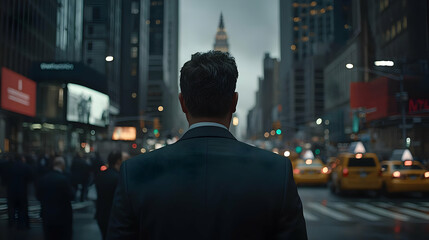Businessman Walking In New York City Street