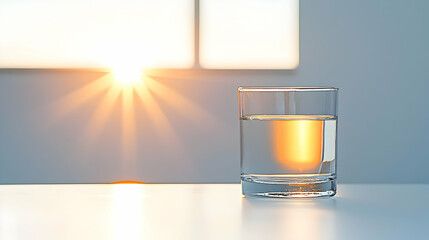 Glass Of Water By Window With Sunlight