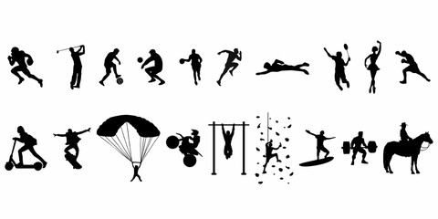 Sports Silhouettes Soccer, Football, Golf, Running, and More