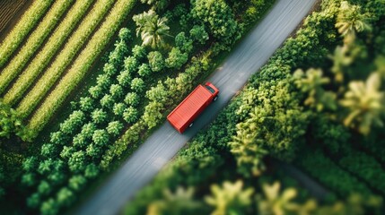 Close up of nature-preserving food delivery solutions using eco-friendly packaging, electric vehicles, and sustainable logistics for reducing carbon footprints in urban and rural areas