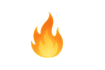 Bright, burning fire flame isolated on transparent background, perfect for adding a touch of heat and energy to design projects
