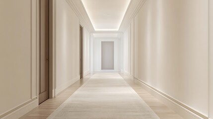 Empty hallway with elegant architectural details.