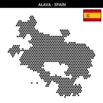 Medium hexagonal dotted map of alava in Spain