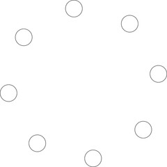 Dotted line circular round frame, symbol, icon