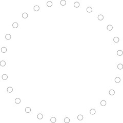 Dotted line circular round frame, symbol, icon