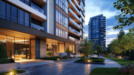 Modern Architecture Building 3D Rendering with Futuristic Design Elements