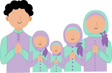 Faceless Muslim family 12
