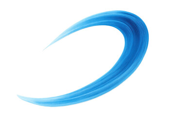 Curved light blue brushstroke creating artistic crescent shape against transparent backdrop, perfect for design layouts