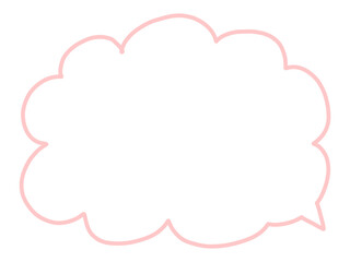 線画・手書きの吹き出しイラスト（主線あり：ピンク）