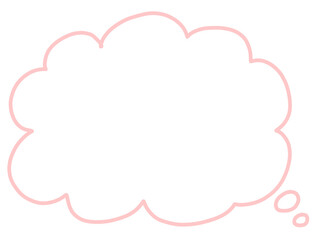 線画・手書きの吹き出しイラスト（主線あり：ピンク）