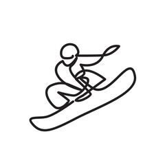 Snowboarding Logo Icon Vector Line Art