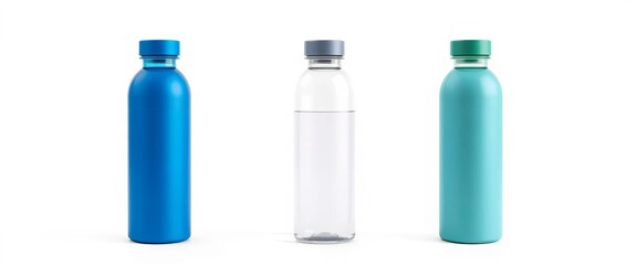 Sleek, minimalist smart water bottle design, isolated on white,  clean,  modern