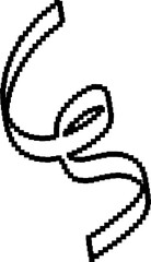 Ribbon pixel 8bit icon. Holiday decoration