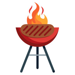 barbecue grill with flames