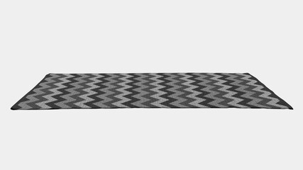Zigzag pattern rug, black and white, home decor object