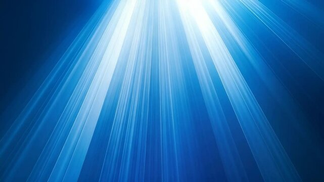 Luminous blue rays converge from above, fading into darker hues