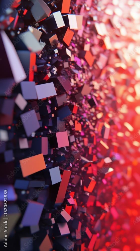 Fototapete dynamic interplay of geometric forms in a digitally rendered abstract space