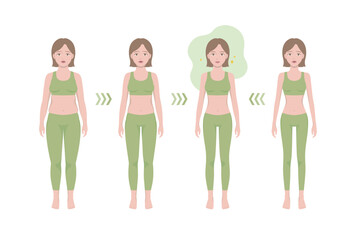 Obraz premium Woman's body_standing fat woman losing weight