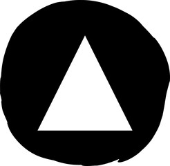 Fototapeta premium Triangle with round brush frame, stamp, seal, ink design