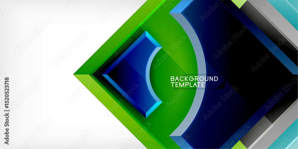 Aufkleber abstract geometric design. bright colors blend, creating dynamic visual effect. modern template suit