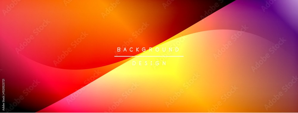 Aufkleber Vibrant gradient flows, orange to purple. Smooth curves create dynamic visual effect. Text reads background design. Modern aesthetic.