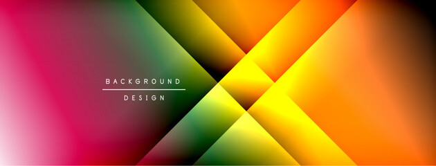 Abstract gradient design. Vivid colors blend, forming geometric shapes. Text reads background design. Modern, dynamic visual presentation.