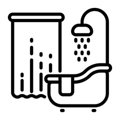 bathroom icon, line icon style