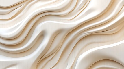 Smooth, flowing curves of cream-colored fabric.