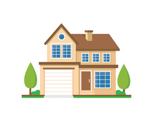 House icon in flat style, Colorful Flat Residential House