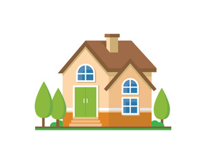 House icon in flat style, Colorful Flat Residential House