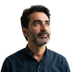 Obraz premium Middle-Aged Man with Beard Against transparent background Portrait for Professional Use