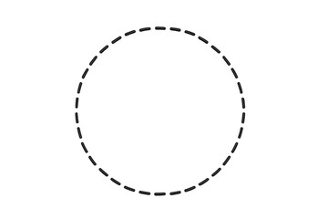Spinning dashed circle animation looping seamlessly, signaling ongoing loading process against transparent background