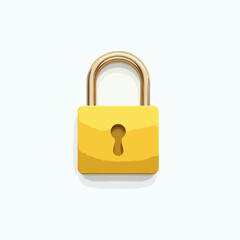 golden padlock isolated on white