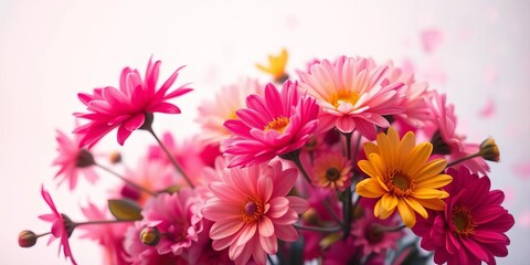 Vibrant floral double exposure with surreal color blending,  illustration,  design